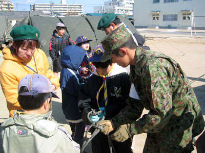 ロープ結び実績見学(守山自衛隊見学) [3/4] img_3772